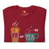 Camiseta unisex Café o Té diseño divertido DXAZplus — frontal