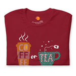 Camiseta unisex Café o Té diseño divertido DXAZplus — frontal