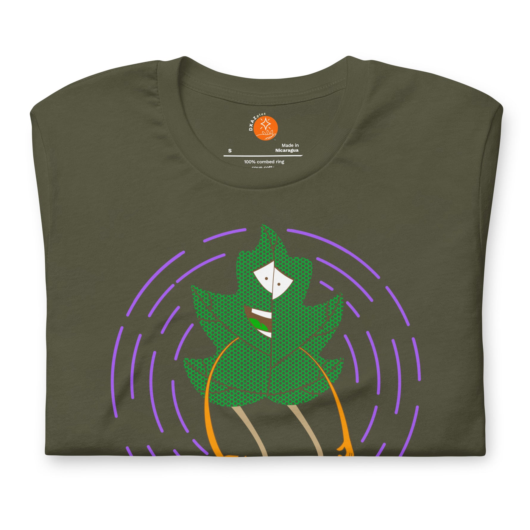 Camiseta unisex Espejo DXAZplus — frontal/Verde militar